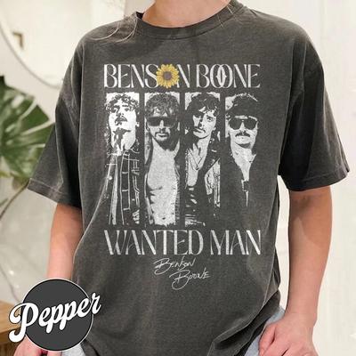 Benson _Floral_ Boone Music Journey Retro T-shirt Retro Men's and Women's T-shirt Fan Commemorative Printed Casual T-shirt