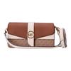 New Greenwich Leather Paneled Canvas Portable Crossbody Bag, Shoulder Bag Women's Light Umber 30H1GGRL8V-260