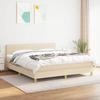 Maison Exclusive - Bed Slat Base with Cream Mattress 160x200 Cm Fabric