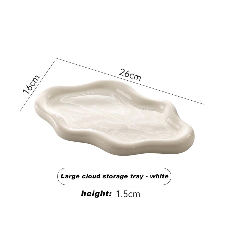 Versilbertes Keramiktablett Internetberühmte Foto-Requisiten Keramik Schmuckornamente Aufbewahrungs-Präsentationstablett