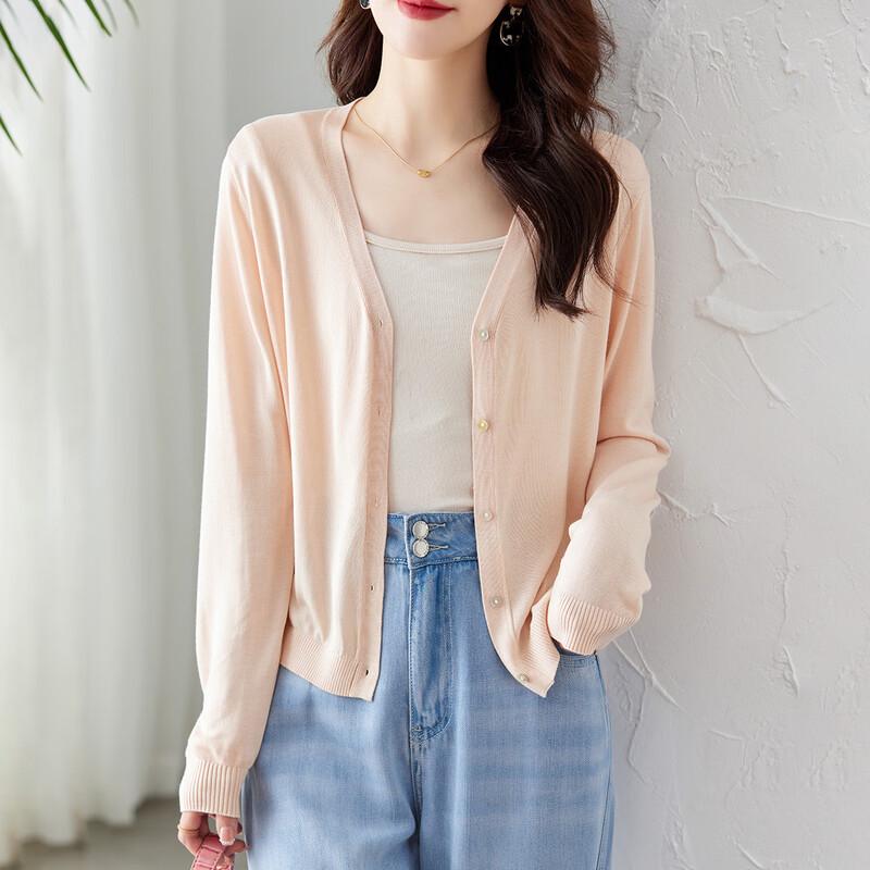 Srcr Women's Silk Blend V-Neck Knit Cardigan