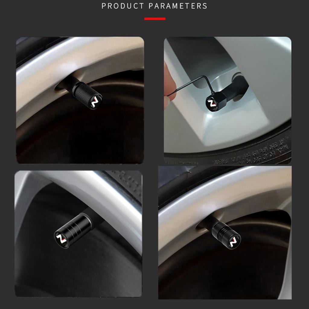 4Pcs Metal Tire Valve Caps Dustproof Car Tyre Wheel Stem Air Valve Dust Cover Auto Decoration Accessorie