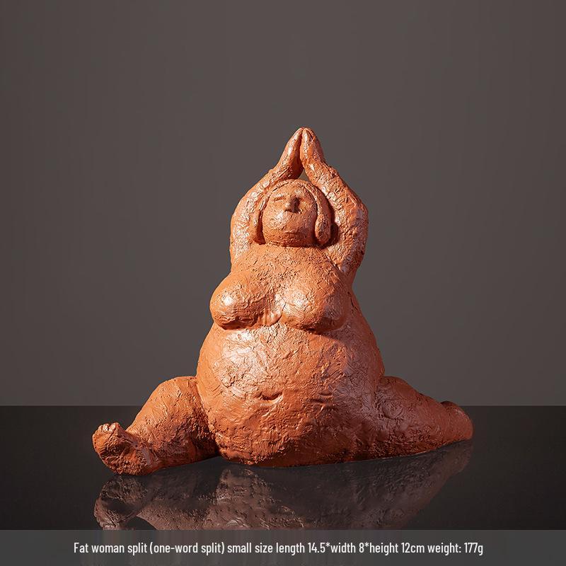 Abstract Yoga Sculpture: Elegant Curvy Woman Artwork for Home Decor