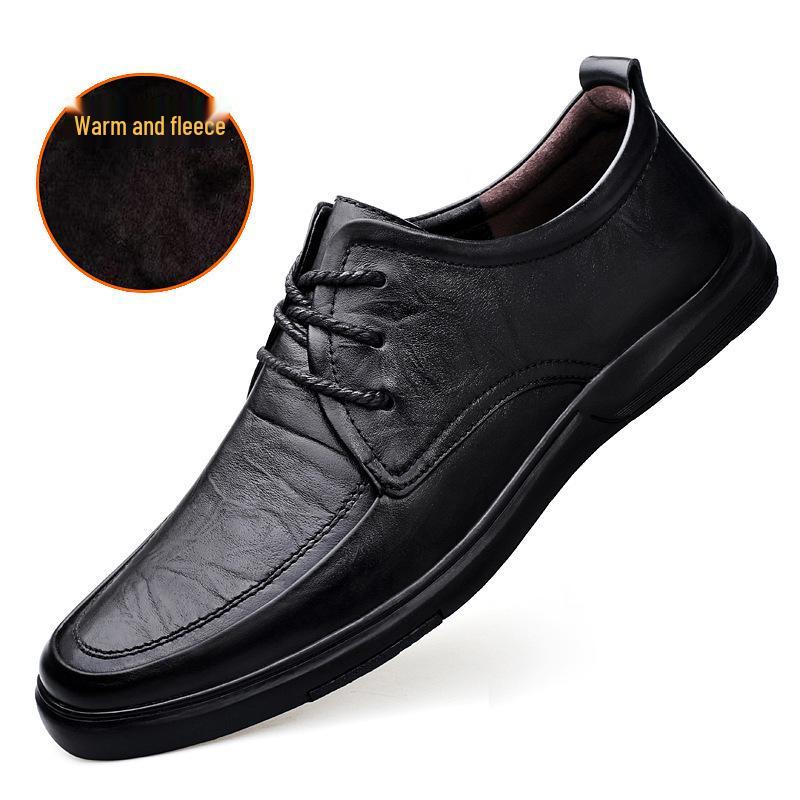 Men's Plus Size Genuine Leather Dress Shoes - Soft Sole & Upper, Sizes 37-47