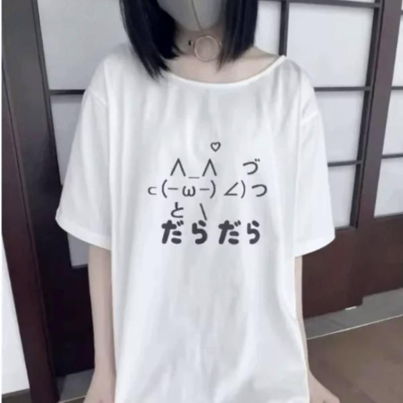 Trendy and Casual Style Summer Loose and Cute Tshirt for Women Casual Roundneck Japanese Cartoon Top New Shortsleeved Clothes