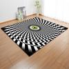 3D Three-Dimensional Large Carpet Door Mat Black And White Vortex Living Room Large Square Floor Mat Non-Slip Foot Mat