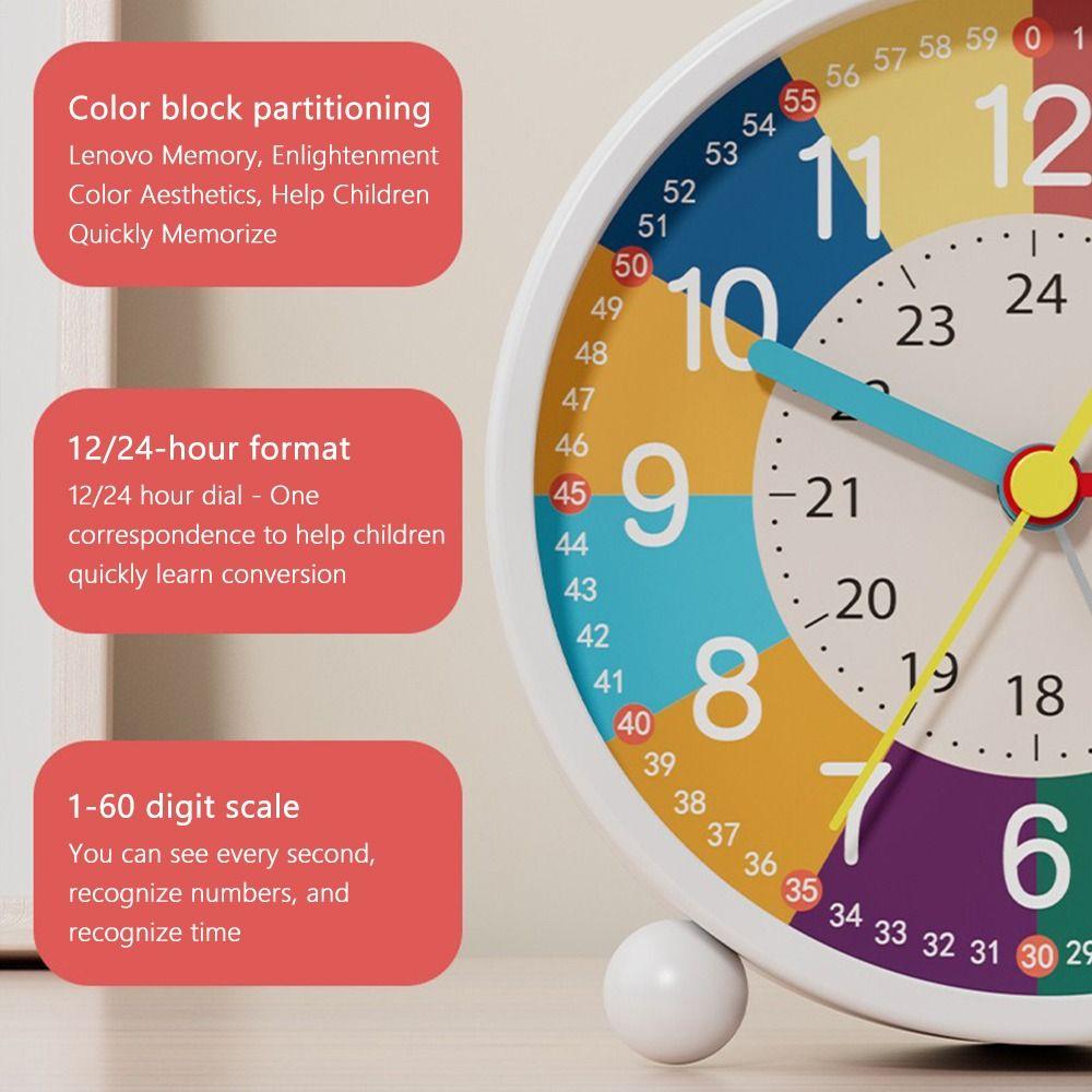 Useful Metal Alarm Clock Colorful Dual Bell Desktop Alarm Clock Children Learning Clock Living Room