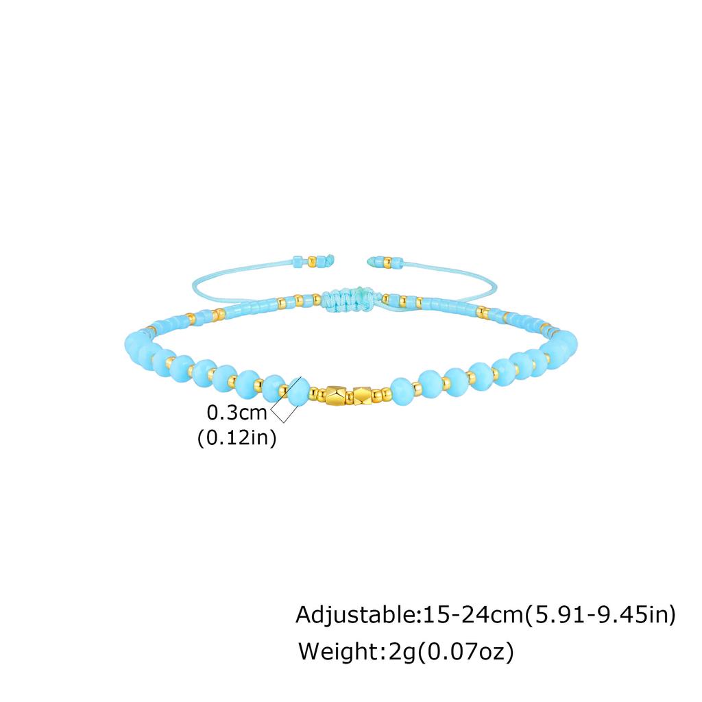 Colorful Glass Bead Bracelet for Women,Adjustable Woven Rope Chain Bracelets,Fashion Bohemian Jewelry Gift