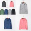 Womens Soft And Comfortable Long Sleeve Hooded Hoodies With Pure Color Sport Coat