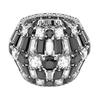 Hyperbel Mixed Cut Zirkonia Rhodinierter Wasserdichter Ring Unisex-Ringe Schwarz 9009656153222