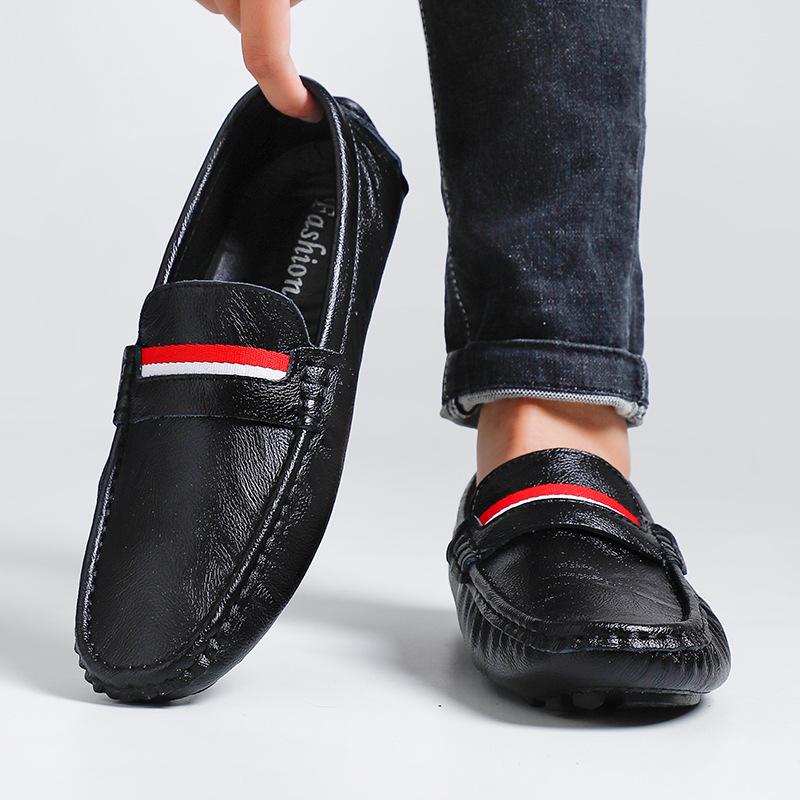 Doudou Schuhe Herren Weiche Sohle Weiche Oberfläche Internet-Berühmtheit Ein Pedal Herrenschuhe Große Größe 47 Herren Freizeitlederschuhe Cover Weiß