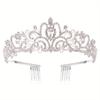 Crystal Crown Tiara With Comb Rhinestone Prom Diadem Headband For Women Bridal Wedding Hair Accessories Jewelry Tiara And Crowns