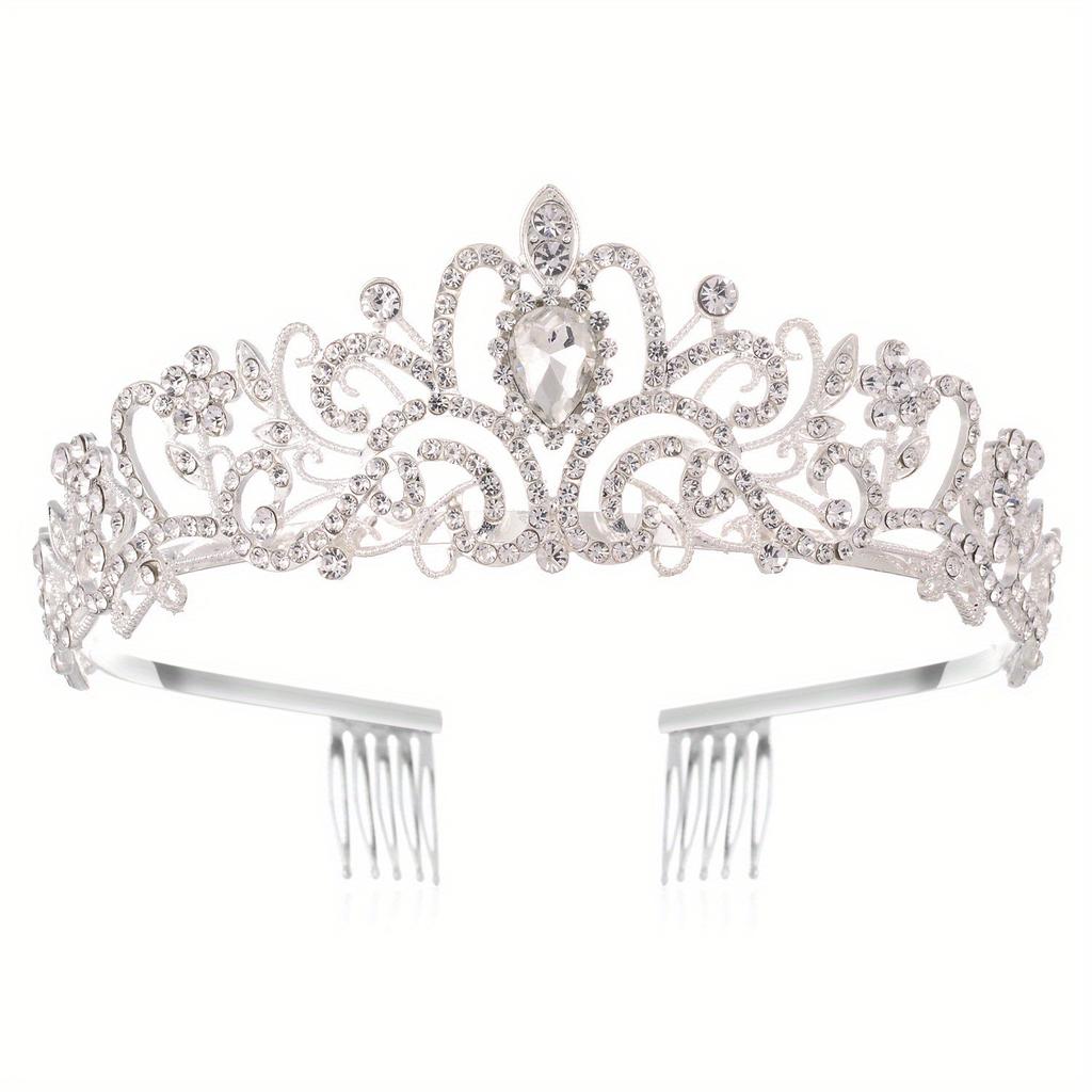 Crystal Crown Tiara With Comb Rhinestone Prom Diadem Headband For Women Bridal Wedding Hair Accessories Jewelry Tiara And Crowns