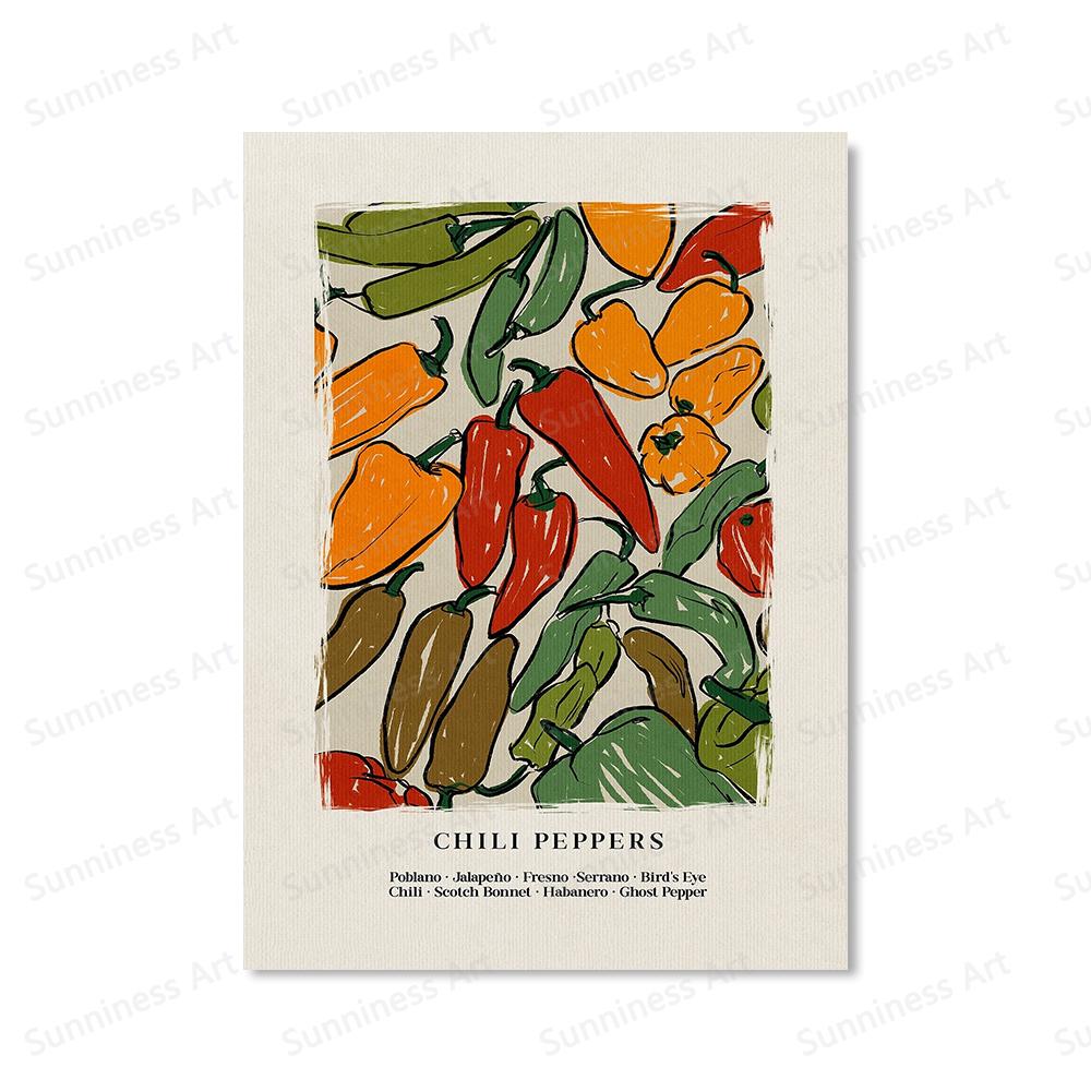 Japanese Hot Chilli Pepper Wall Art Canvas Painting Nordic Posters And Prints Drink Wine Pictures for Kitchen Home Decoration