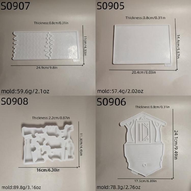 Tabletop Ornament Mould Flexible Silicone Mold for Nativity House Office Decoration Desktop Embellishment Making Molds