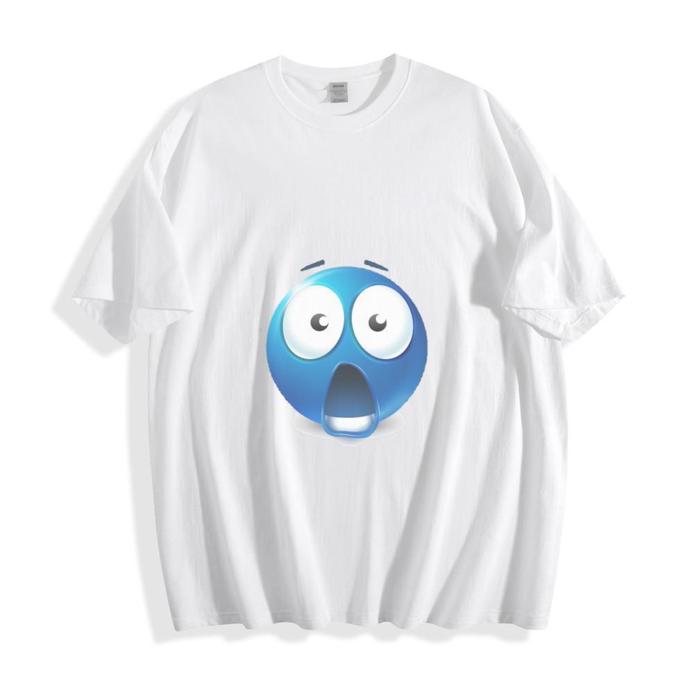 

Шокированный Синий Эмодзи Вздох Футболка - Драматичная и Веселая Унисекс Футболка 3XL