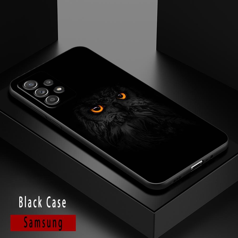 Cute Baby Owl Animal Cases For Samsung Galaxy A52 Funda Samsung A52s A54 A53 5G A72 A73 A33 A31 A32 A51 A71 A41 Soft Black Cover