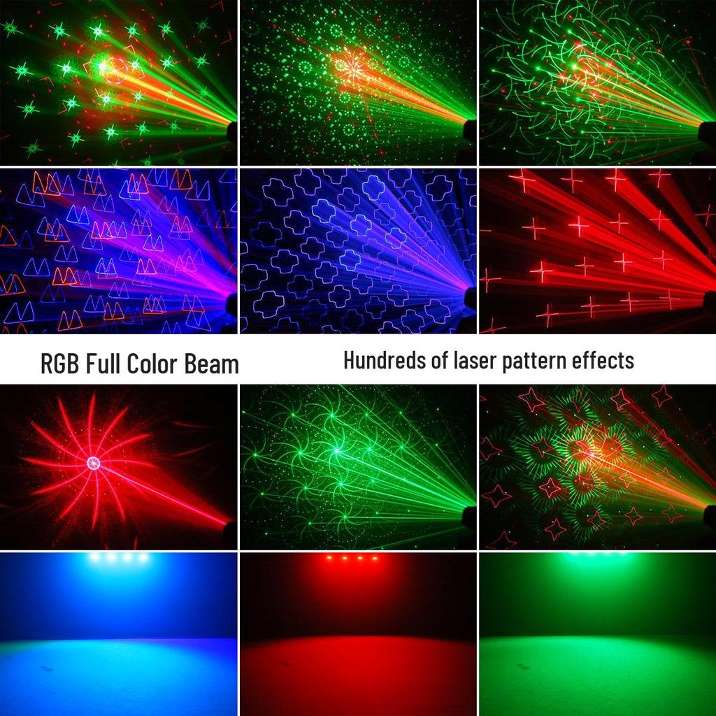 Double Projection Laser Light: Full-Color Animation Christmas, KTV, and Stage Strobe Light with Sound Control