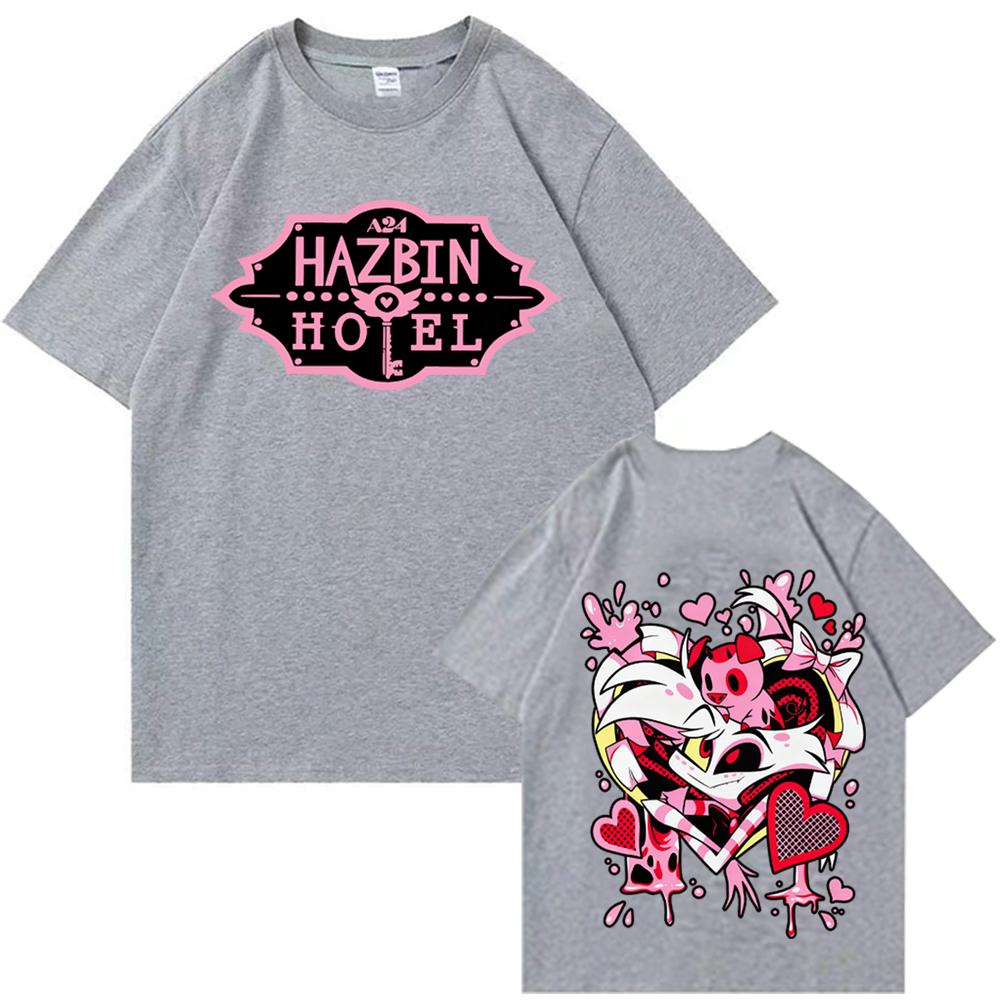 Hazbin Hotel Angel Dust T-Shirt Mann Frau Harajuku Kurzarm Rundhals Lässig Atmungsaktiv Bequem Streetwear Weiches Shirt Geschenk