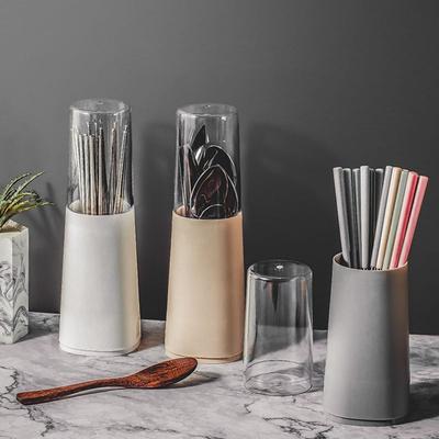 Creative Plastic Chopstick Cage Dustproof Sealed Cutlery Holder Drying with Lid Cutlery Storage Box Fork