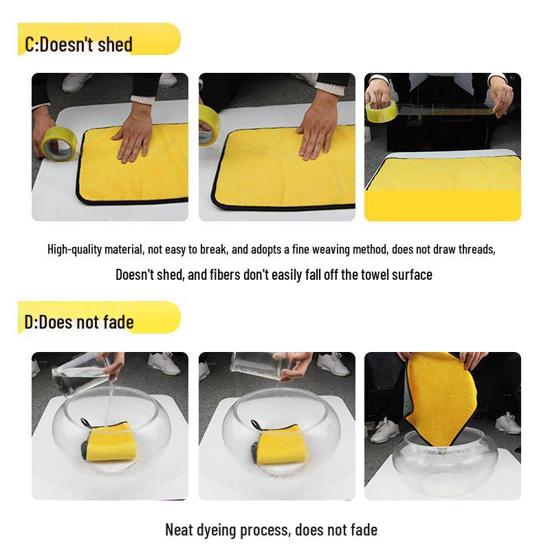 Non-Marking, Absorbent, Lint-Free Car Wash Towels - Thick, Large, and Durable Auto Cleaning Cloth Set