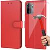 Protective Case - E.F.CONNECTION - Redmi Note 10 - Red - Leather Effect - 360° Shockproof