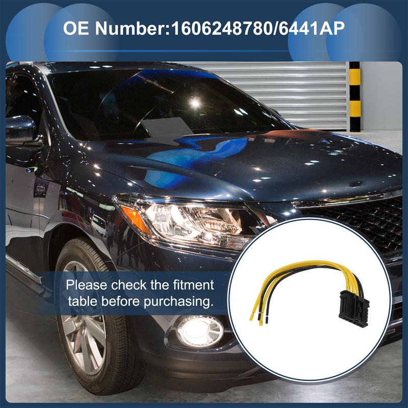 UXCELL No.1606248780 Headlight Wiring Harness Assembly for Peugeot 207 2006-2013 Taillight Lamp Wire Harness 14cm 1 Pcs