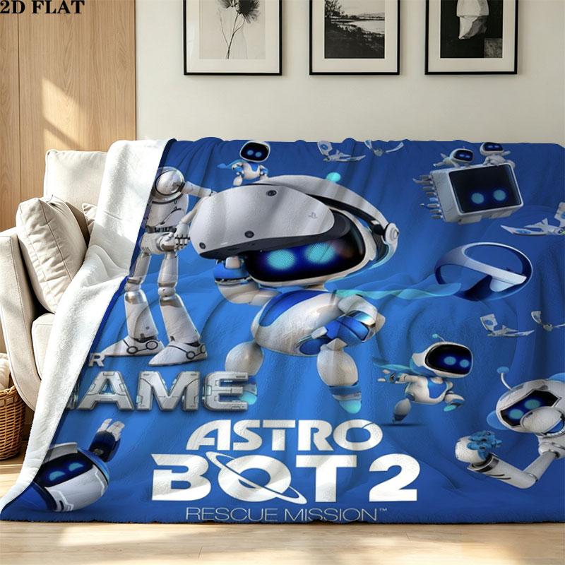 1PC ASTRO BOT Custom Name Patterned Flannel Blanket Suitable For All Seasons for Home Decor Warmth and Comfort Gifts Holiday Present