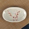 Oval Sushi Dish Japanese Ceramic Bone Plate Dinner Dishes Snack Ceramic Dinner Plates Dish Set Serving Dish Restaurant Supplies