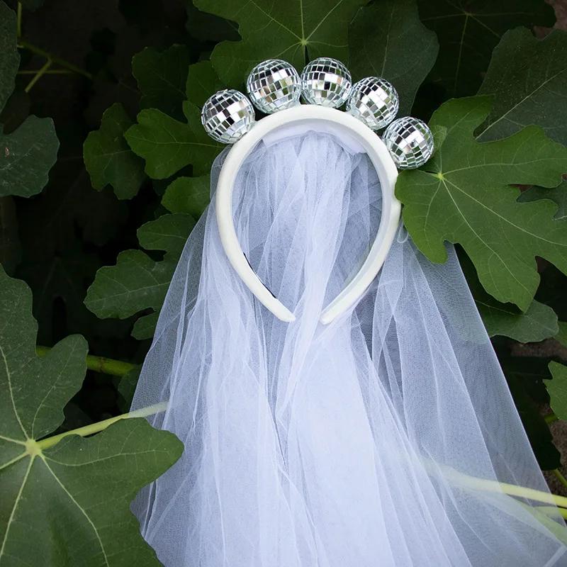 Last Disco Bachelorette Hen Party Veil Cowgirl Groovy Nash Bash Nashville Let’s Go Girls Wedding Bridal Shower Bride To Be Gift