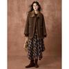 Women's Reversible 100% Merino Wool Barn Collar Fur Coat