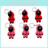 Fashionable Squid Game Keychain Red Guard Staff Worker Figure Key Ring Gift Idea