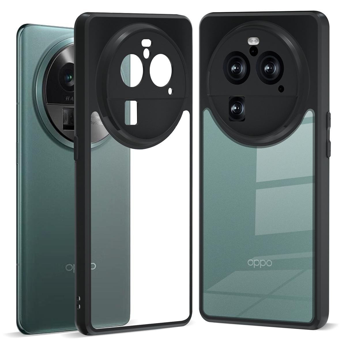 

IBMRS Mobile Phone Case for Oppo Find X6 Pro Anti-Scratch TPU+PC Phone Cover Transparent Black