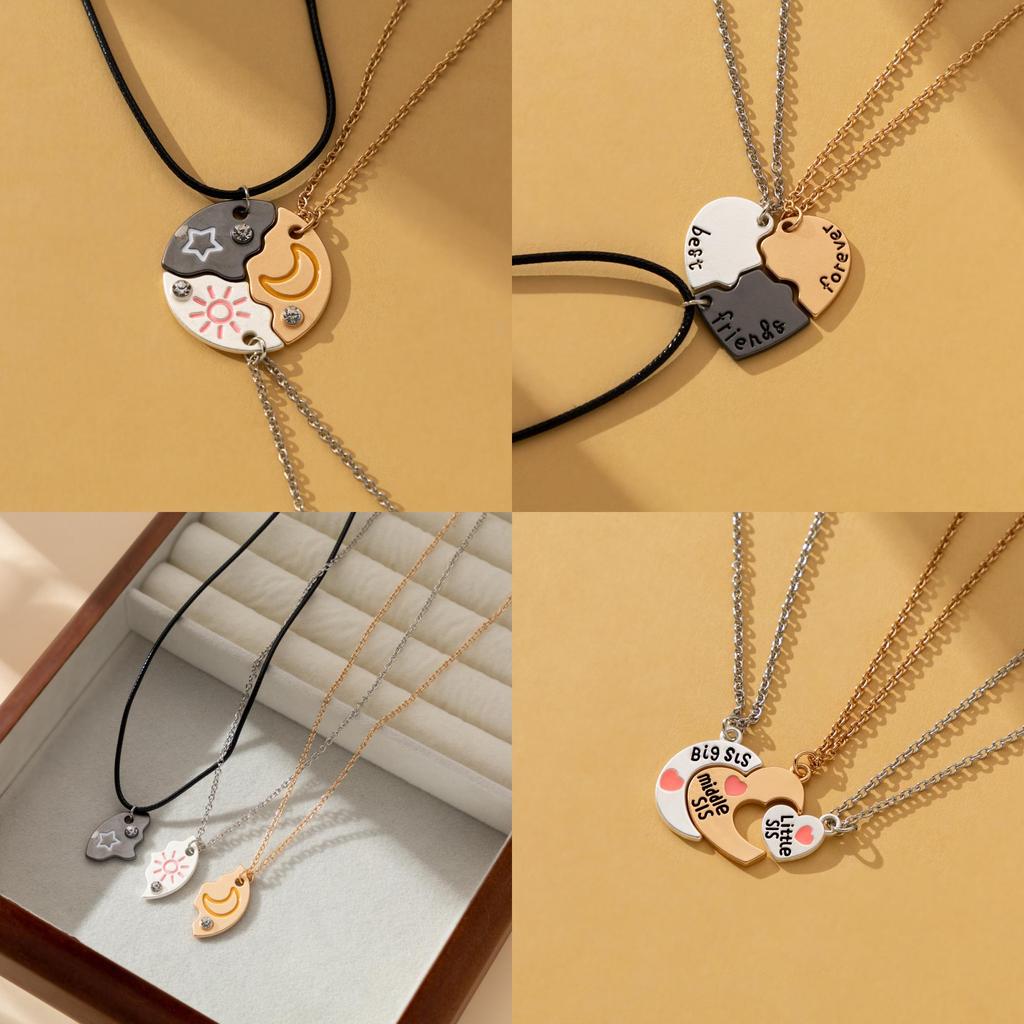 Stylish Ins-inspired Alloy Pendant Necklace Set Featuring Stunning Star And Moon Elements For Trendy Women
