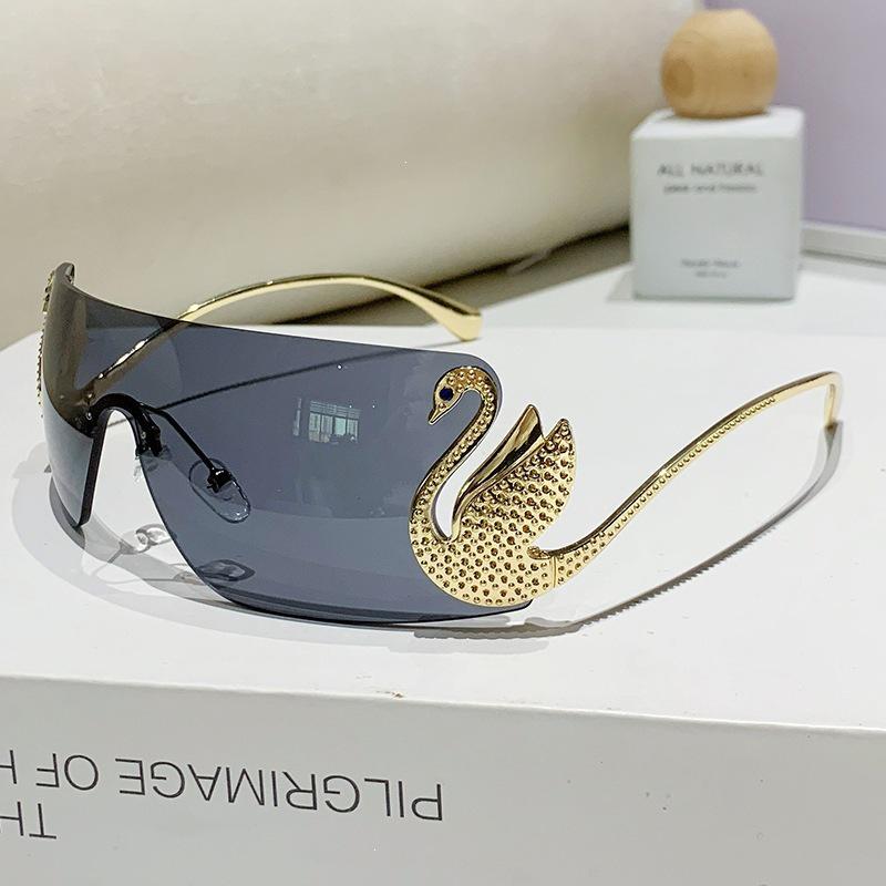 Nowe Bezramkowe Okulary Przeciwsłoneczne Y2K z Ciętą Krawędzią: Modne, wyszczuplające, chroniące przed UV okulary w stylu ulicznym
