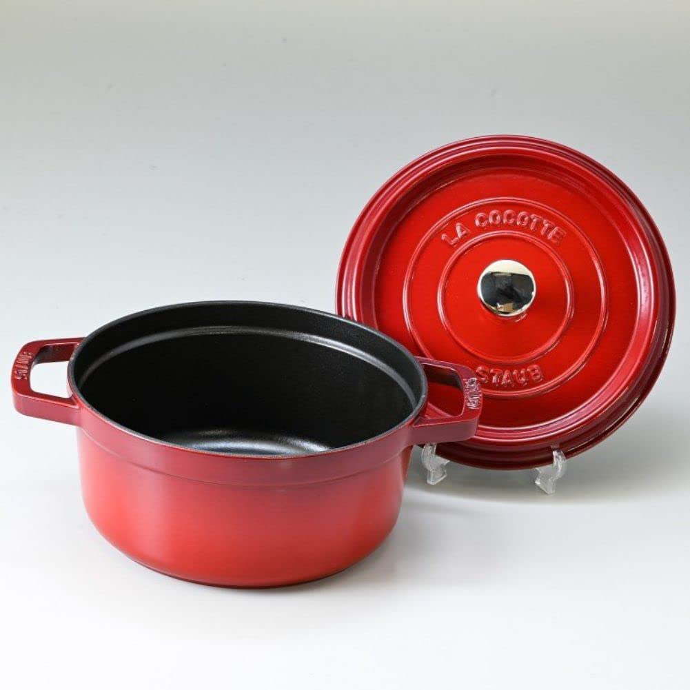 STAUB Pico Cocotte Round 22cm Cast Iron Enamel Pot Cookware Kitchen Supplies Cherry 1102206 2.6L 40509-825-0 [Product]