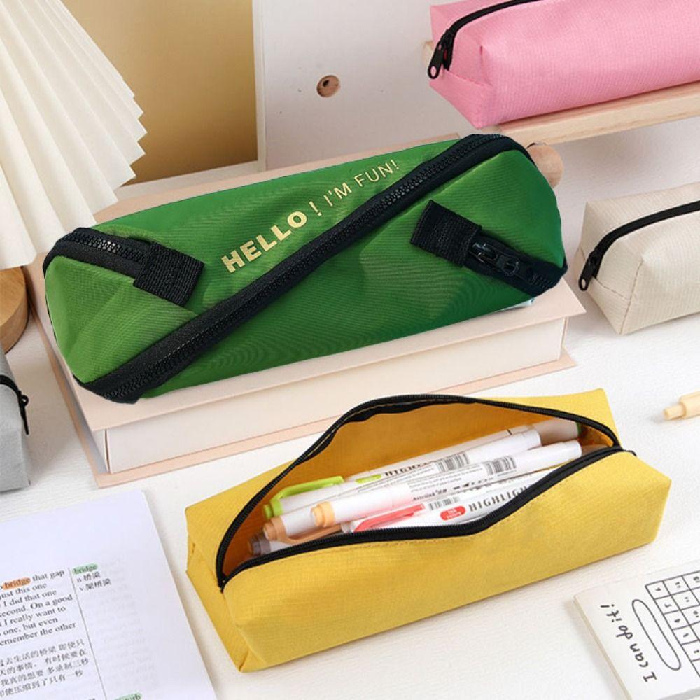 Canvas Stationery Bag Japanese Style Pen Bag Multifunctional Pencil Case Student