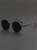 Individuality Anti-glare Sunglasses American Classic Metal Round Frame Sunglasses Punk Metal Wooden Leg Women's Sunglasses Men's Sunglasses