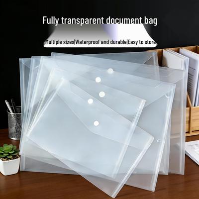 Transparente A4-Aktenmappe mit großem Fassungsvermögen und Druckknopf