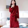 Women's Thickened Flannel Bathrobe - Light Luxury Autumn/Winter Pajamas