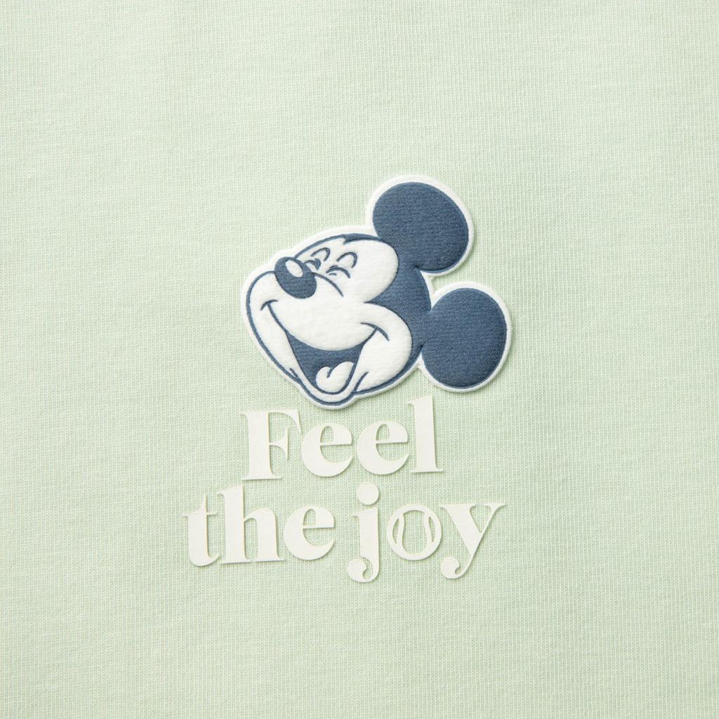 Li Ning X Disney Mickey Sports Lifestyle Series Simple Letter Round Neck Loose Short Sleeve T-Shirt Unisex T-Shirt Foam-Green AHSV795-2