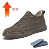 Men's Retro Suede Hidden Height Increasing Mid-Top Breathable Shoes (6cm Elevation)