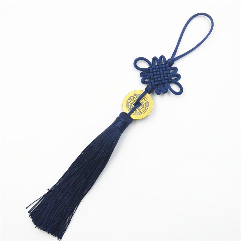 Handgefertigte Quaste im chinesischen Knotenstil Anhänger aus echter Kupfermünze Autoanhänger chinesischer Knoten dekorativ besonderes Geschenk