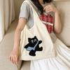 Korean Style Canvas Shoulder Bag Versatile Women's Armpit Bag Cartoon Animals Tote Bag  Female