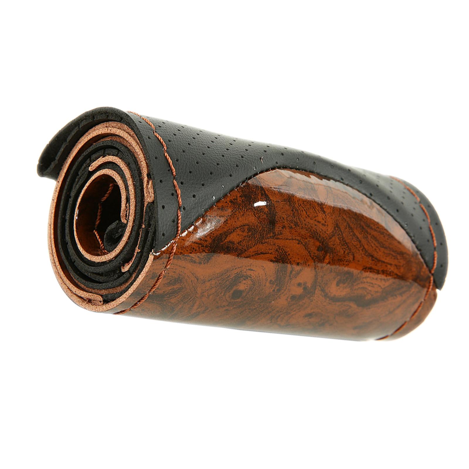 

Модный чехол для рулевого колеса из персикового дерева своими руками для автомобиля, грузовика, кожа с иголками и нитками, аксессуары для салона автомобиля кофейный