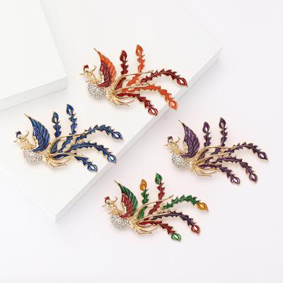 Radoša personība sakausējuma emalja Fīniksa piespraude Simts putni Chaofeng Sieviešu uzvalks Šalle Korsāža Ornament Pin