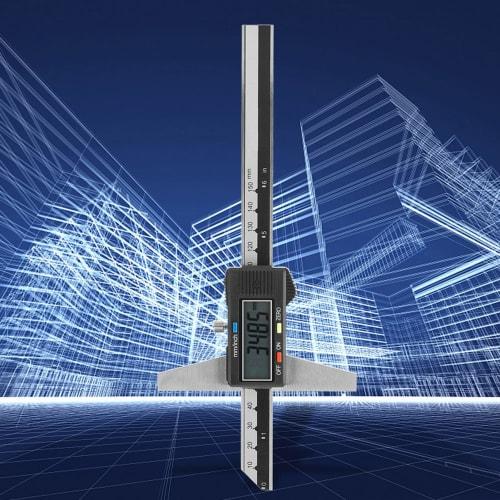 Stainless Steel Digital Depth Caliper Gauge Measuring Tool 0-150mm 0.01mm for Precision Measurement