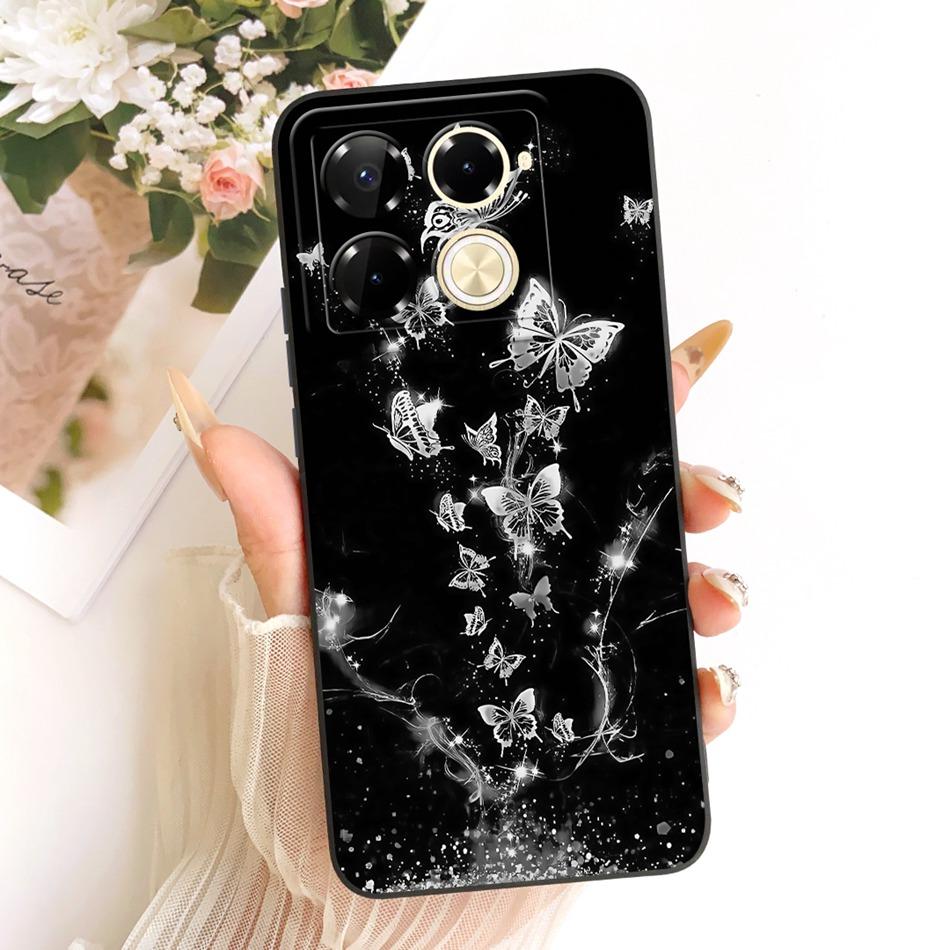 For Infinix Note 40 Pro 4G 5G / Note 40 Pro+ / Note40 X6853 Cute Cat Flower Cartoon Phone Case Soft Silicone Cover Bumpers