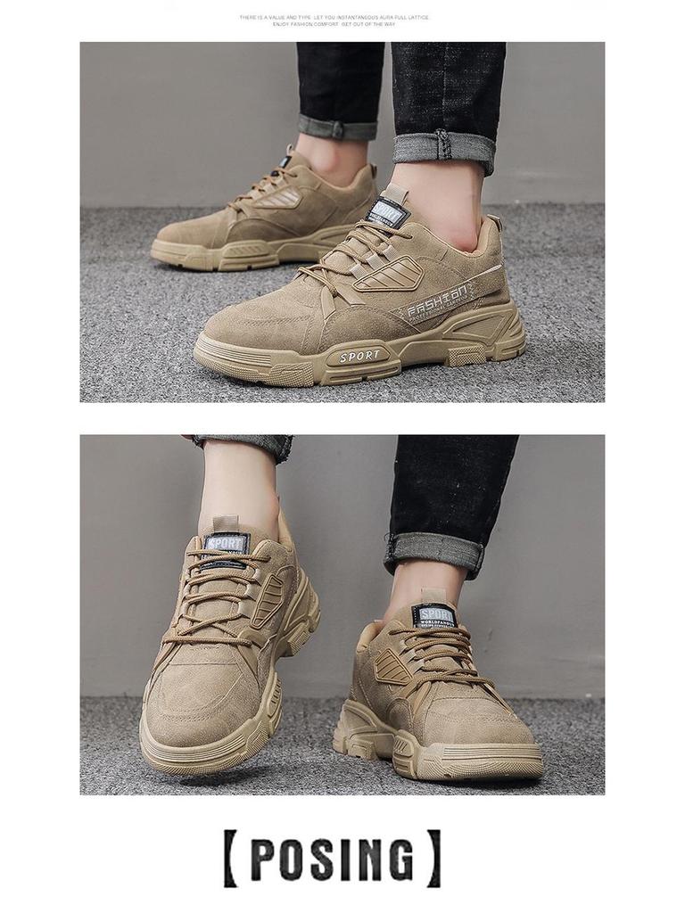 Men's Breathable Work Shoes - Autumn All-Match Thick-Soled Sports Casual Dad Shoes