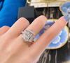 Nova Tendência 2024 Venda Quente Marca Famosa Joias da Moda Para Mulheres Anéis de Design Geométrico com Zircônia 3a Anel de Luxo Presentes Para Meninas